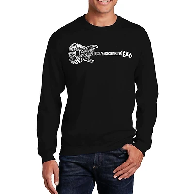 LA Pop Art Rock Guitar - Mens Word Crew Sweatshirt