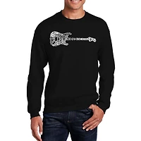 LA Pop Art Rock Guitar - Mens Word Crew Sweatshirt