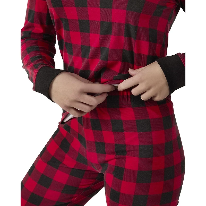 MeMoi Women's Buffalo Plaid Two-Piece PJ Set a Bag