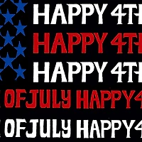 LA Pop Art Men's Cotton/Poly Blend Word T-Shirt - Happy 4th of July
