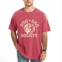 Simply Sage Market - Dog Dad Society Distressed Men's Garment Dyed Graphic T-Shirt