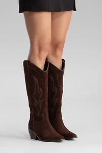 Forever & Always Womens Pietro Leather Western Knee High Boots