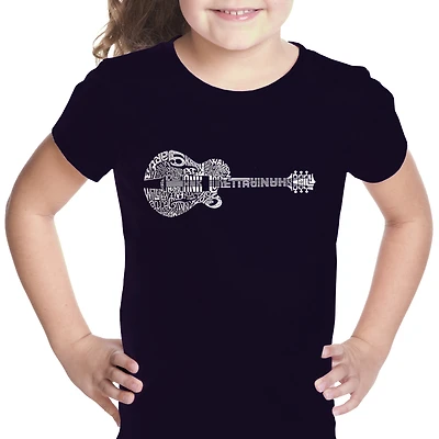 LA Pop Art Girls Word T-Shirt - Country Guitar