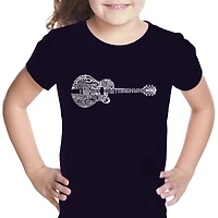 LA Pop Art Girls Word T-Shirt - Country Guitar