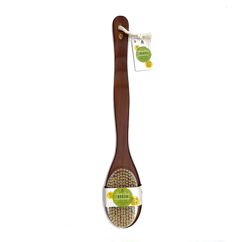 Pursonic Unisex Natural Bamboo Long Handle Exfoliating Bath Body Brush
