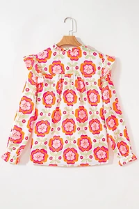 Threaded Pear Women's Josimira Long Sleeve Blouse Top
