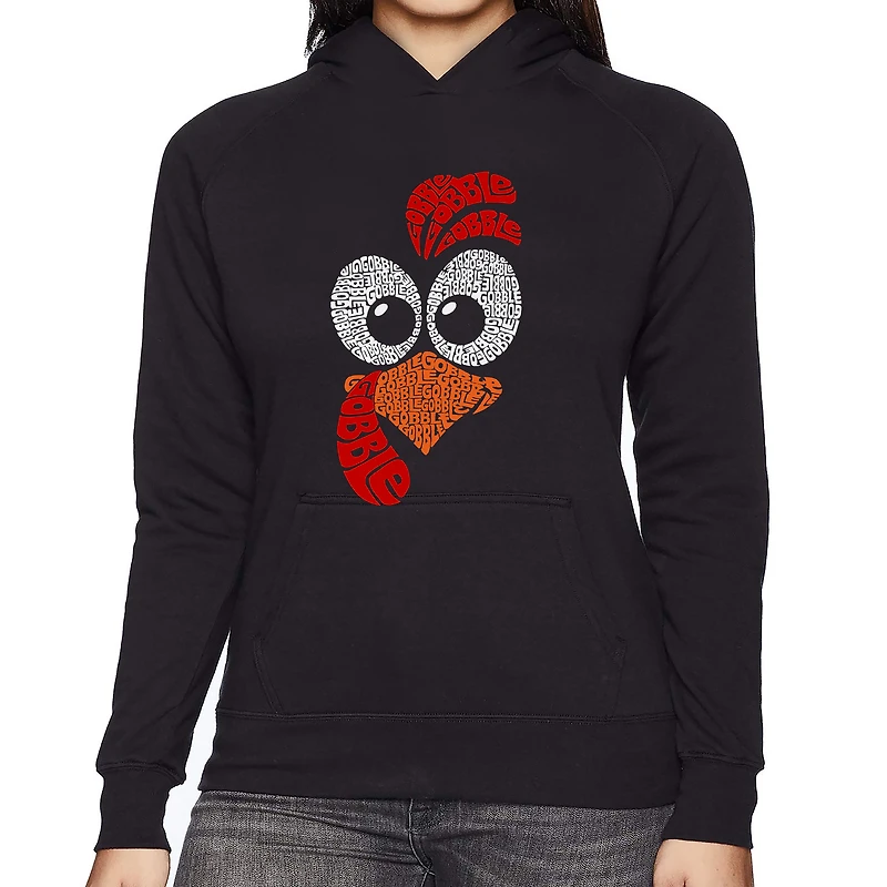 LA Pop Art Turkey Face - Women's Word Hooded Sweatshirt