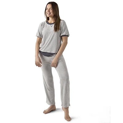 MeMoi Women's Bamboo-Blend Spa Terry Matching Top and Pants Set