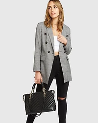 Belle & Bloom Womens Too Cool For Work Plaid Blazer