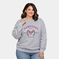 Simply Sage Market - Embroidered Hampton Sports Club  Women's Plus Sized Graphic Sweatshirt