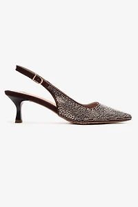 Prologue Shoes Womens Nella Embellished Slingback Pointed Toe Pump