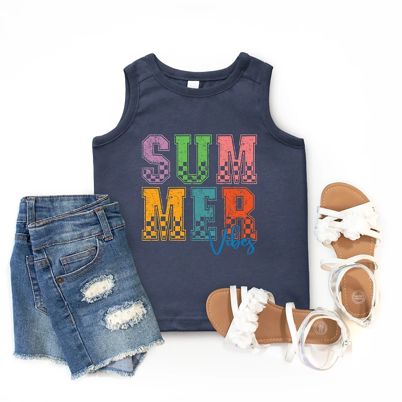 The Juniper Shop - Summer Vibes Checkered Youth Tank Top