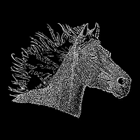 LA Pop Art Horse Mane - Women's Word Hooded Sweatshirt