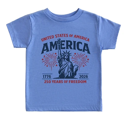 The Juniper Shop - America Statue of Liberty 250 Years Toddler Short Sleeve Graphic T-Shirt