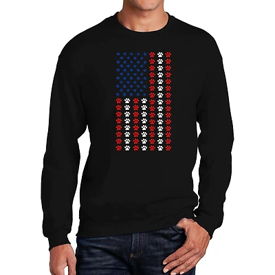 LA Pop Art Paws Flag - Men's Word Crew Sweatshirt