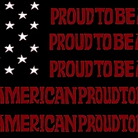LA Pop Art Proud To Be An American - Men's Word Hooded Sweatshirt