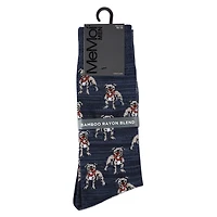 MeMoi Men's American Bully Dog Bamboo Blend Crew Socks
