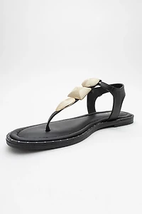 Forever & Always Womens Giulia Leather Flat Sandals