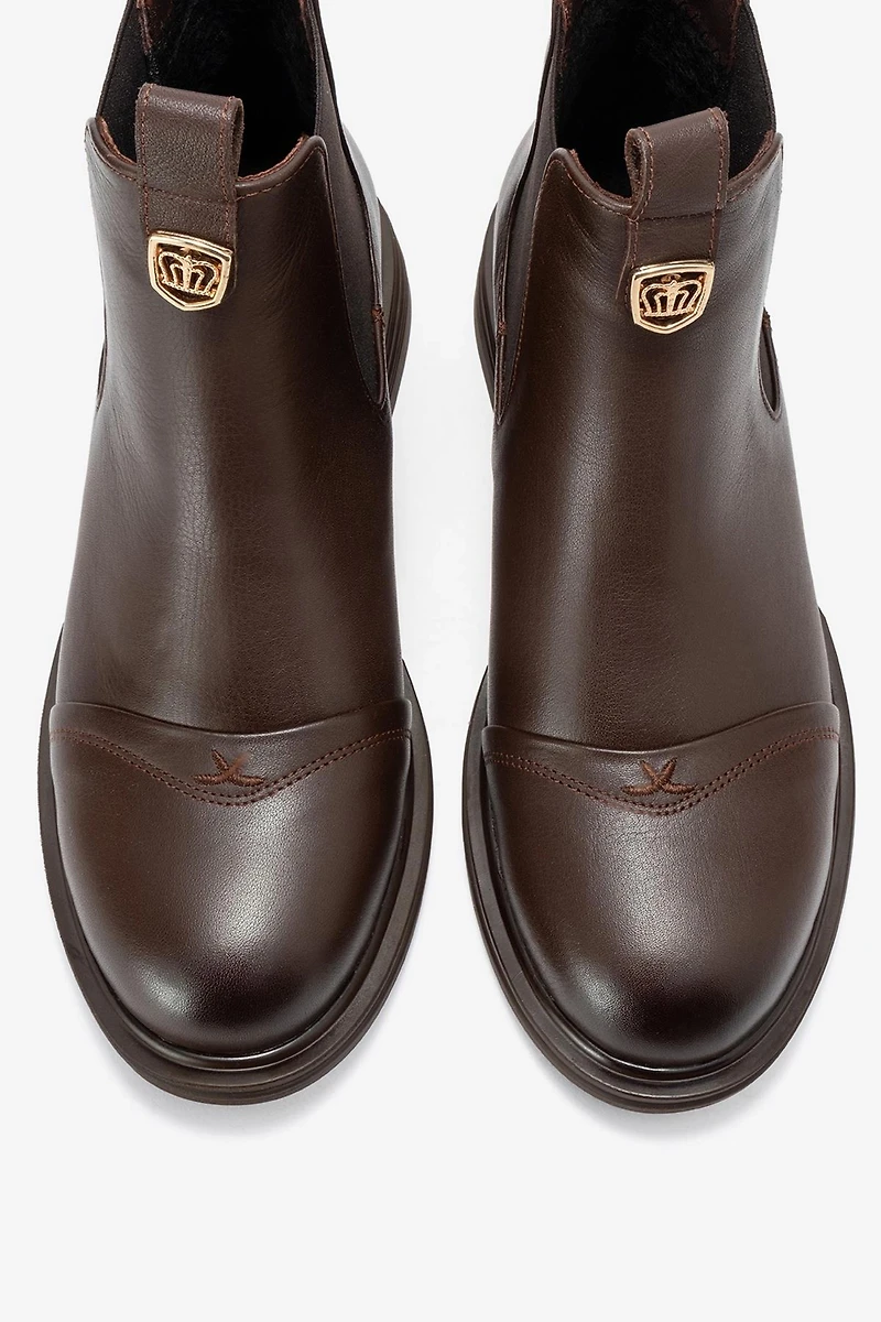 Forever & Always Womens Sidney Leather Buckled Chelsea Boots