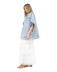 Belle & Bloom Womens California Soul Oversized Denim Vest