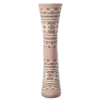 MeMoi Women's Soft Fair Isle Cashmere Blend Crew Socks