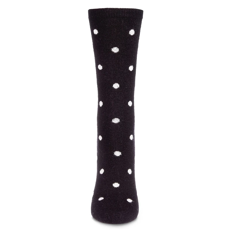 MeMoi Women's Pretty Polka Dots Cashmere Blend Crew Socks