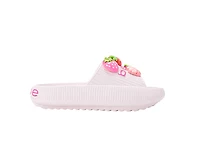 bebe Girl's EVA Slide - Lightweight Comfy Sandals with Strawberry Charms
