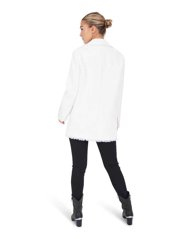 Belle & Bloom Womens Young Blood Frayed Edge Blazer