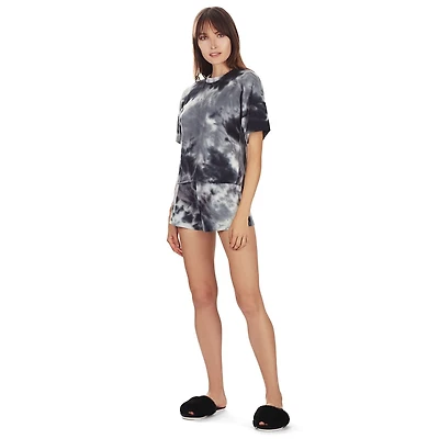 MeMoi Women's Tie Dye French Terry Cotton Blend Short Set