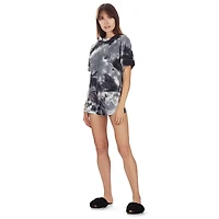 MeMoi Women's Tie Dye French Terry Cotton Blend Short Set