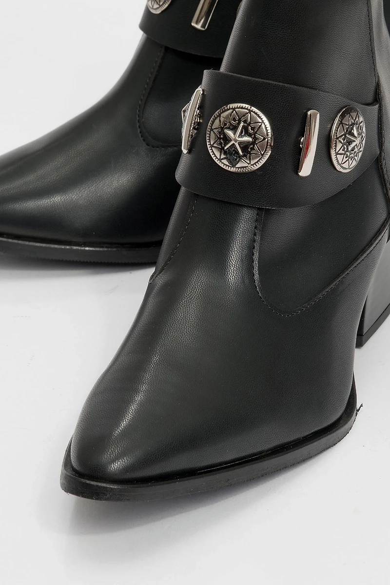 Prologue Shoes Womens Kenda Buckle Block Heel Boot