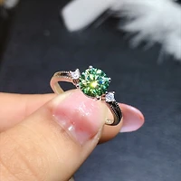 Women's Round Solitaire Created Emerald CZ Half Eternity Promise Ring