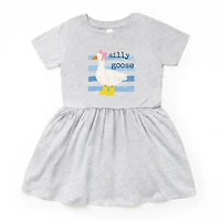 The Juniper Shop - Toddler Girl's Graphic Dress Silly Goose Blue Stripes