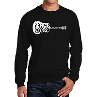 LA Pop Art Peace Love Country - Mens Word Crew Sweatshirt