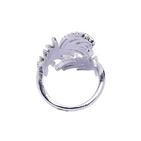 AGP Paris Women's Silver-Tone Feather Adjustable Ring