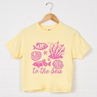 Simply Sage Market - To The Sea Creatures Women's Boxy Crop Top Graphic T-Shirt