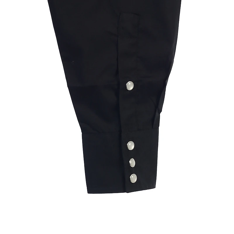 Gioberti Boy's Casual Western Solid Long Sleeve Shirt With Pearl Snaps