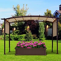 SUGIFT Outdoor Replacement Pergola Canopy Shade Cover 17 x 7 in with Copper Grommets and 4 Straps Beige