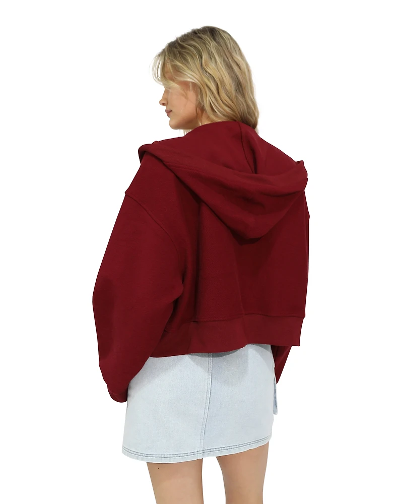 Belle & Bloom Womens Fireside Cropped Utility Zip Jacket
