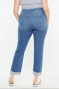 KanCan Women's Plus Essentials High Rise Slim Straight Leg Jeans Esme