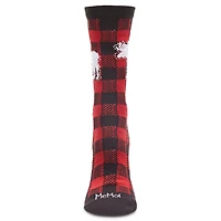 MeMoi Buffalo Plaid Moose Holiday Crew Socks