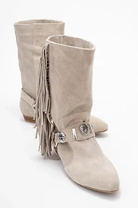 Forever & Always Womens Selora Leather Buckle Western Boots
