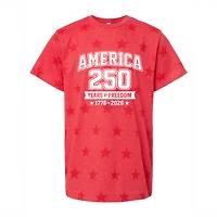 The Juniper Shop - America 250 Years of Freedom Varsity Youth Short Sleeve Star Tee