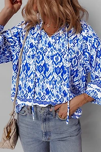 Threaded Pear Women's Anne 4 Sleeve Tied Blouse