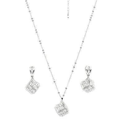 AGP PARIS Glittering Symphony Womens Necklace and Earrings Set