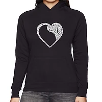 LA Pop Art Dog Heart - Women's Word Hooded Sweatshirt