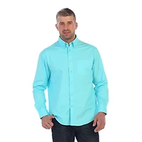Gioberti Men's 100% Cotton Twill Oxford Shirt with Contrast