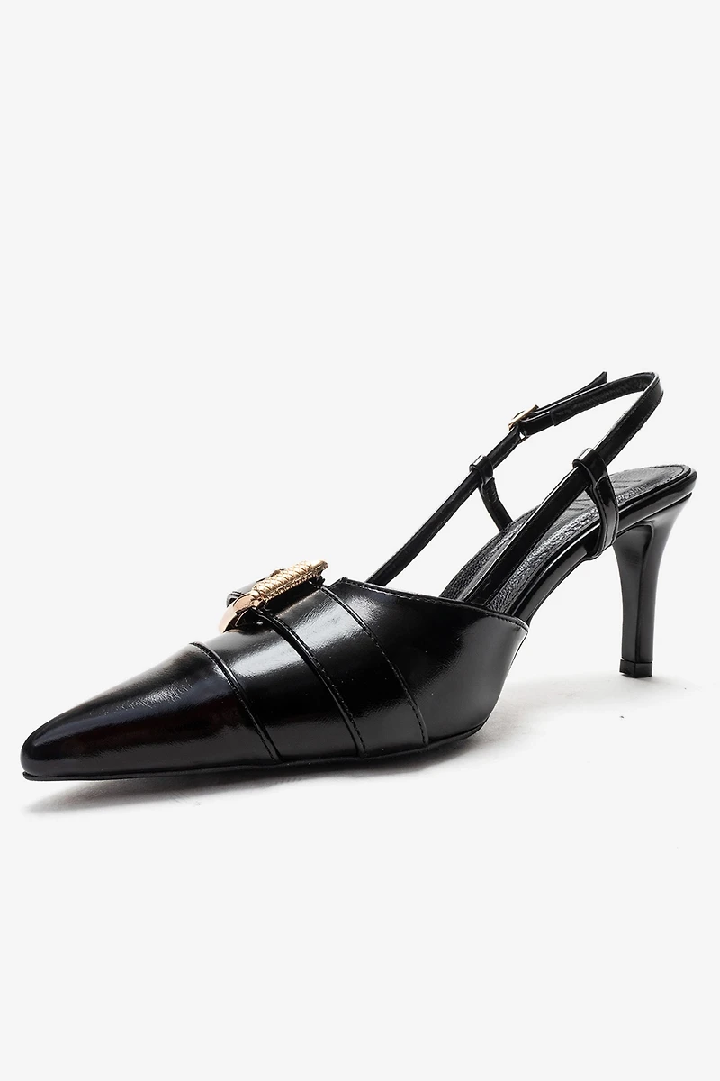 Prologue Shoes Womens Noen Buckle Pointed Toe Stiletto Pump
