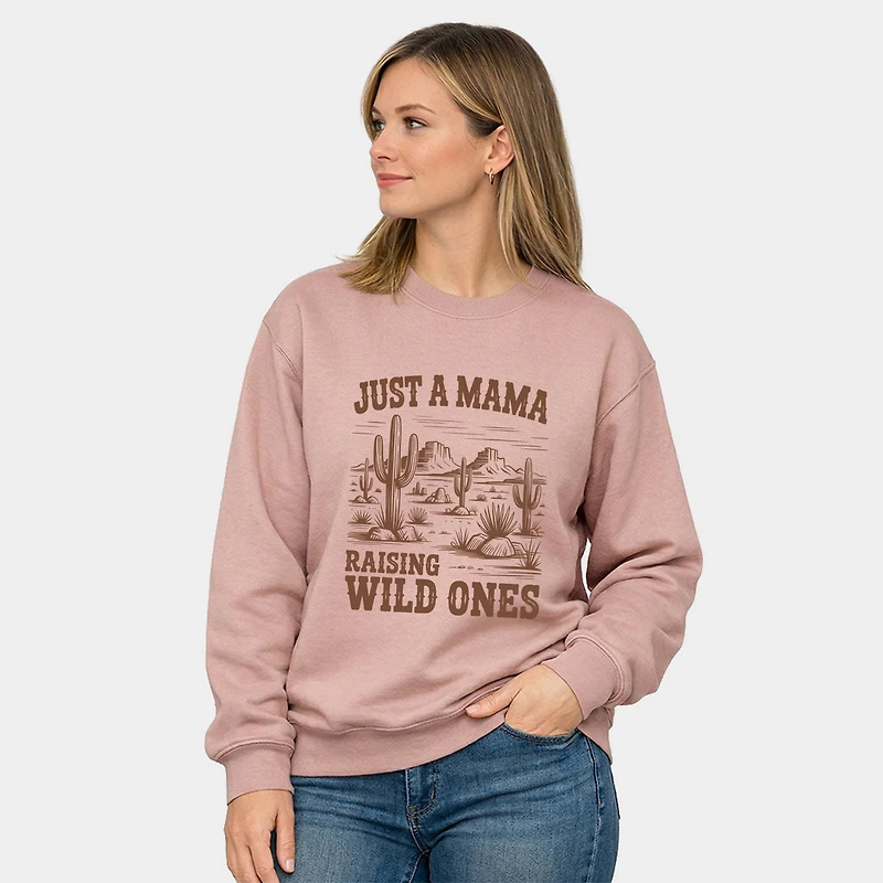 Simply Sage Market - Just A Mama Raising Wild Ones Women's Graphic Sweatshirt