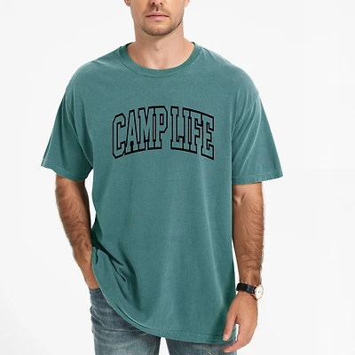 Simply Sage Market - Camp Life Varsity Men's Garment Dyed Graphic T-Shirt